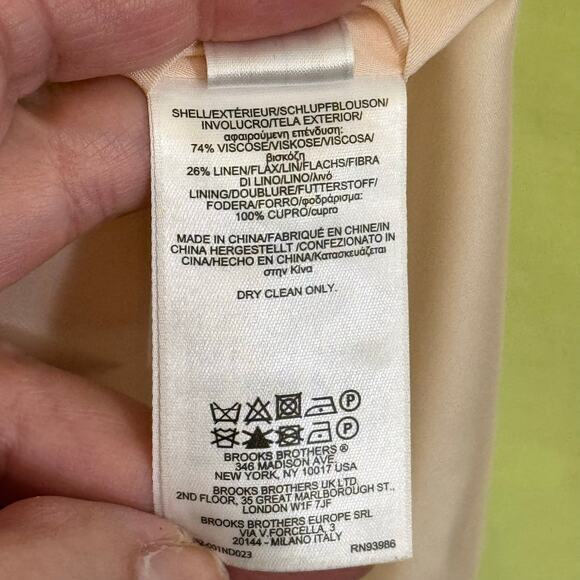 Brooks Bothers Mini Sheath Dress 12 Pink Green Colorblock Linen Blend Sleeveless - Picture 8 of 8